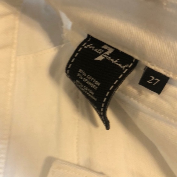 7 for all Mankind white flare jeans, some slight stains as shown. Size 27 - Picture 6 of 14